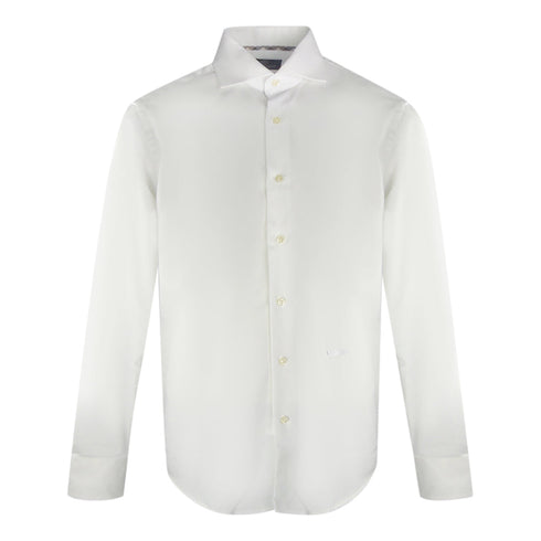 Aquascutum Plain Long Sleeve White Shirt XS